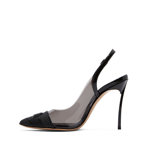 Blade Fluo PVC Slingbacks Pumps in Fume and Black for Women | Casadei®