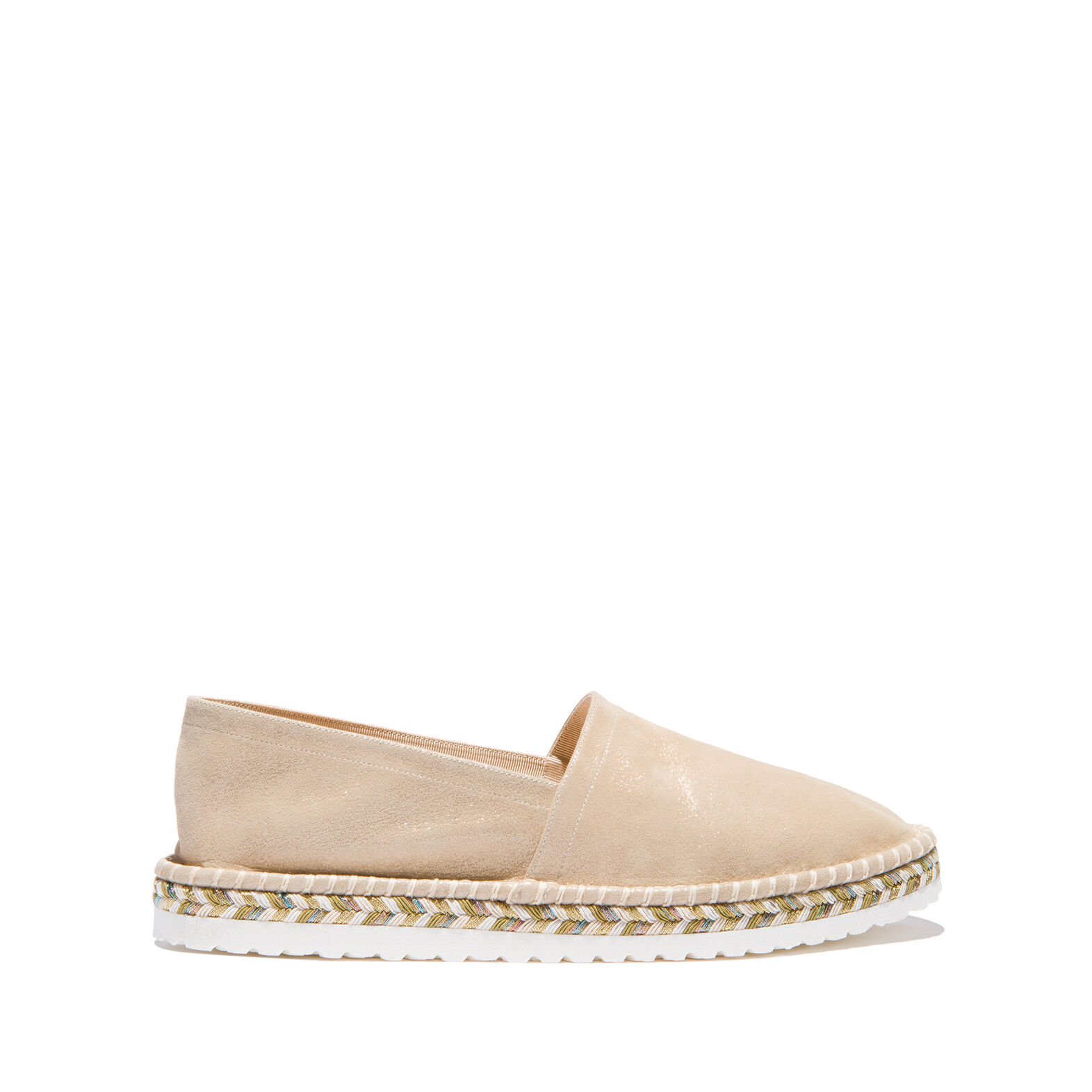 Espadrilles - Paled Gold Flats in Suede | Casadei