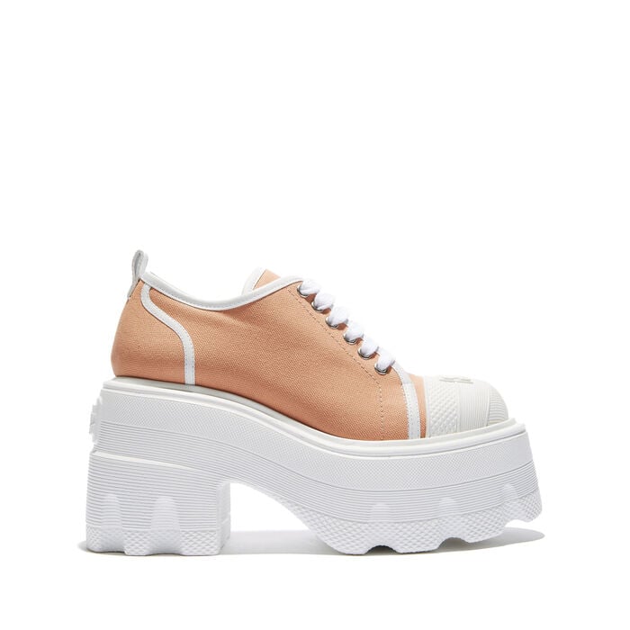Casadei Maxxxi Fedora Sneakers In Cinnamon And White