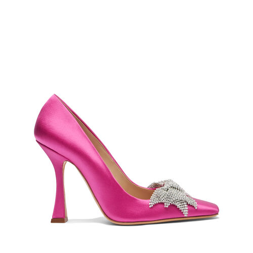 Butterfly Geraldine Satin Pumps and Slingback in Fuchsia for Women ...