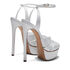 Casadei Joan Flora Platform Sandals White 1H952V1401FLORE9999