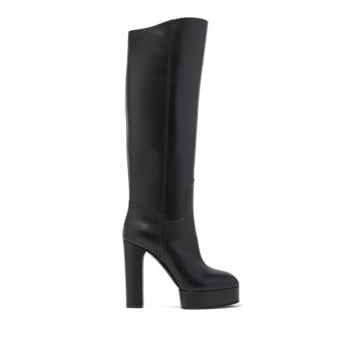 Betty Leather High Boots in Black for Women | Casadei®