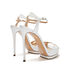 Casadei Julia Felina Platform Sandals White 1L763S1201TIFFA9999