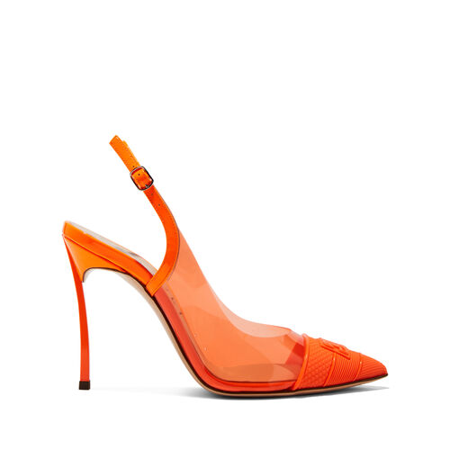 Blade Fluo PVC Slingbacks Pumps in Orange for Women | Casadei®