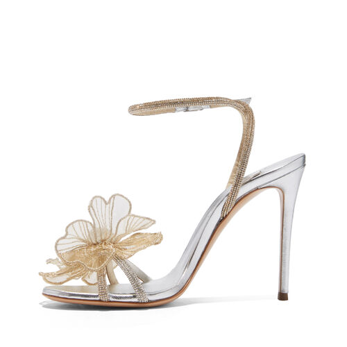 Bridal Sandals Heel in Silver & Platinum | Casadei®