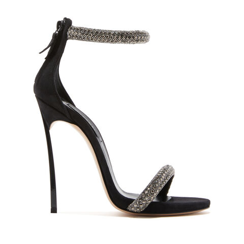 Blade Stratosphere Sandals in Jet Ematite and Black for Women | Casadei®