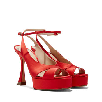 Donna Satin Platform Sandals Sale Fall Winter 2023 in Flame for Women
