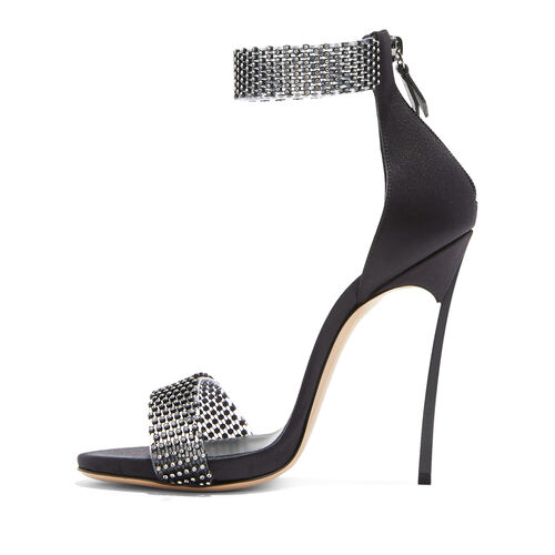 Cappa Blade Twenties Sandals in black and crystal for Women | Casadei®