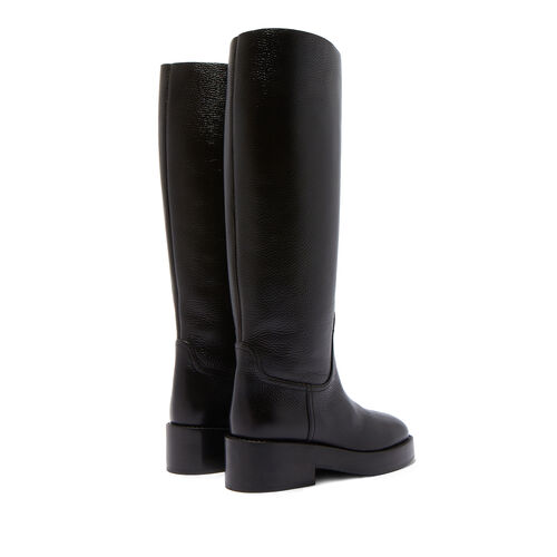 Andrea Textured-Leather High Boots in Black for Women | Casadei®