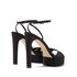 Casadei Flora Satin Platform Sandals Black 1L092V1201RASOO9000