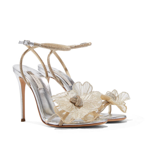 Bridal Sandals Heel in Silver & Platinum | Casadei®