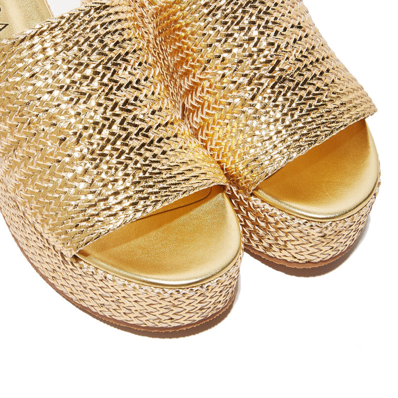 Shop Casadei Twiga - Woman Wedges And Slides Gold 40
