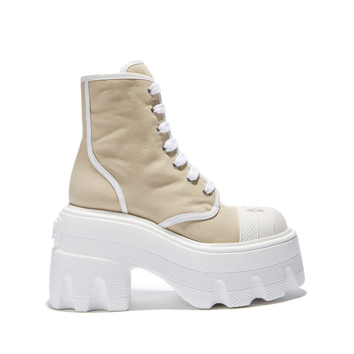 Casadei Maxxxi Fedora High Sneakers In Juta And White