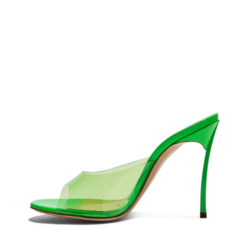 Blade Fluo PVC Mules Mules in Green for Women | Casadei®