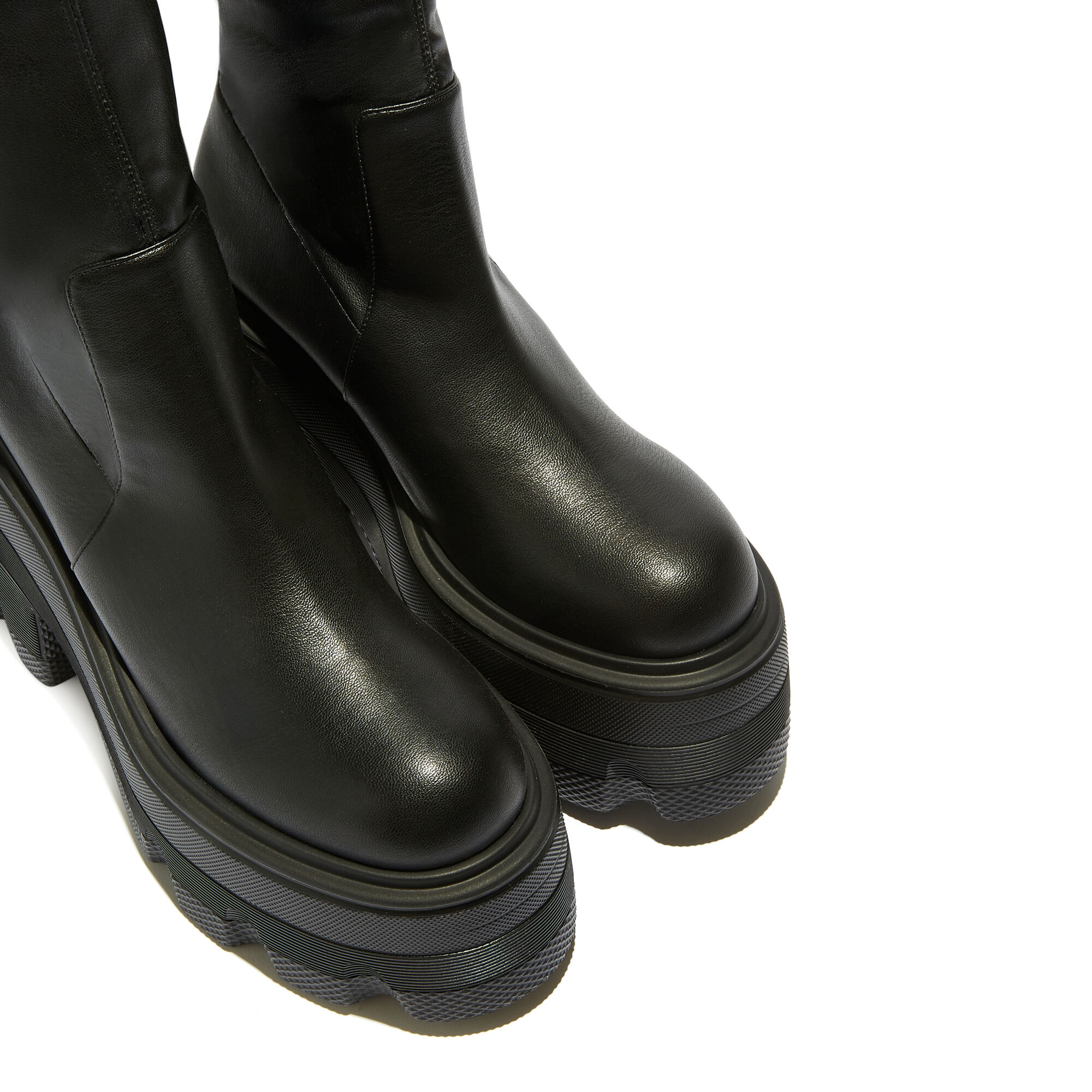 Casadei Maxxxi Black Eco-nappa Leather Made Of Recycled Polyester Womens Shoes Boots Over-the-knee boots Xxl Sole 