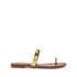 Casadei C-Viper Flat Sandals Gold and Rum 1N211V0001T0389C004
