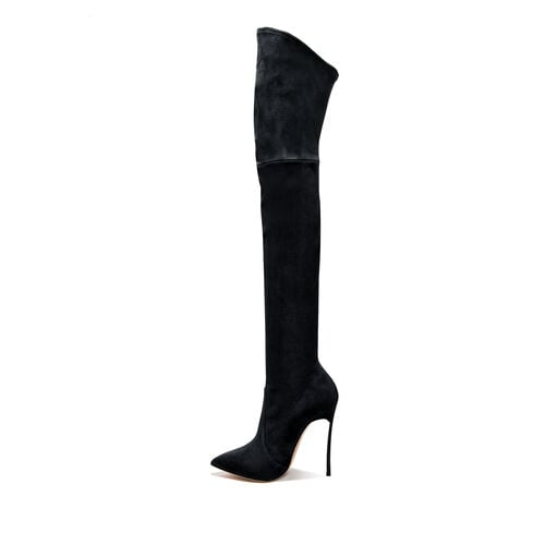 Women's High Boots Blade in Stretch Suede Black | Casadei