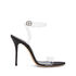 Casadei Sue Julia Satin PVC Sandals Black 1L080V1001T0398C016
