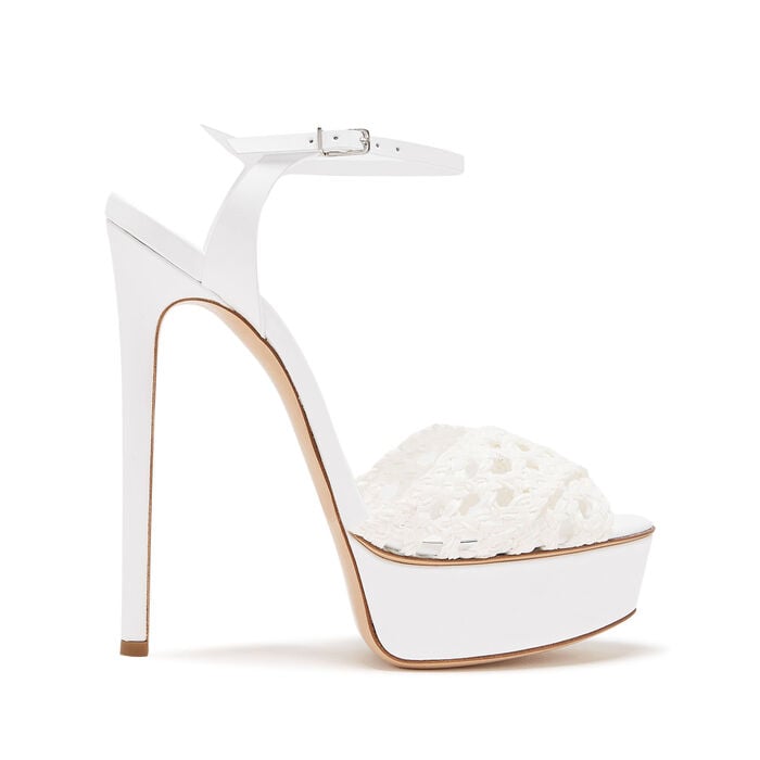 Shop Casadei Flora Versilia Platform Sandals - Woman Icons White 39.5
