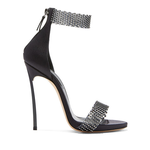 Cappa Blade Twenties Sandals in black and crystal for Women | Casadei®