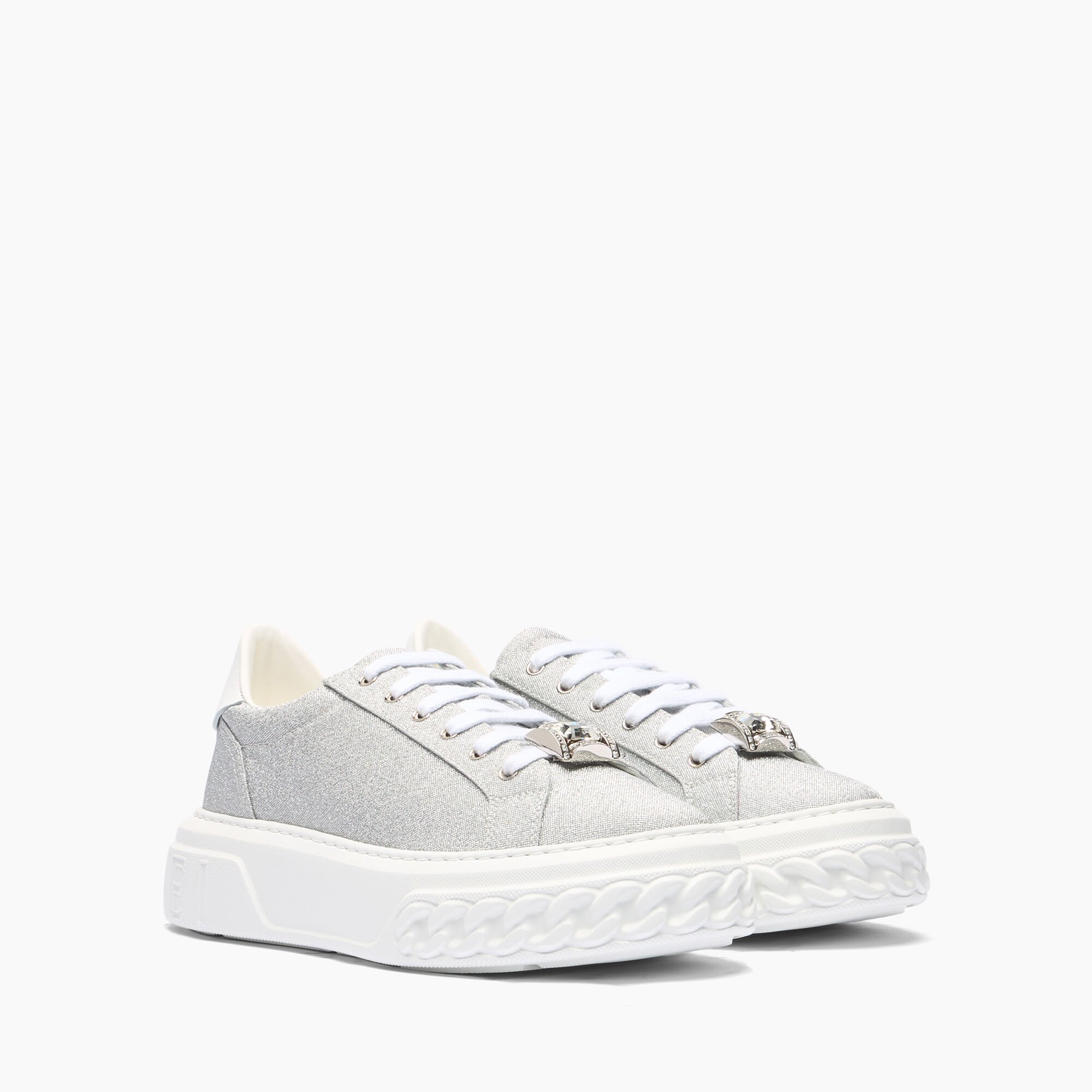 Casadei Off road Cas25 Sneakers Silver and White 2X052J0201C2672