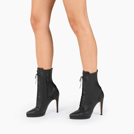 Casadei Michelle Laced Platform Ankle Boots Black 1R494Y1001LABRE