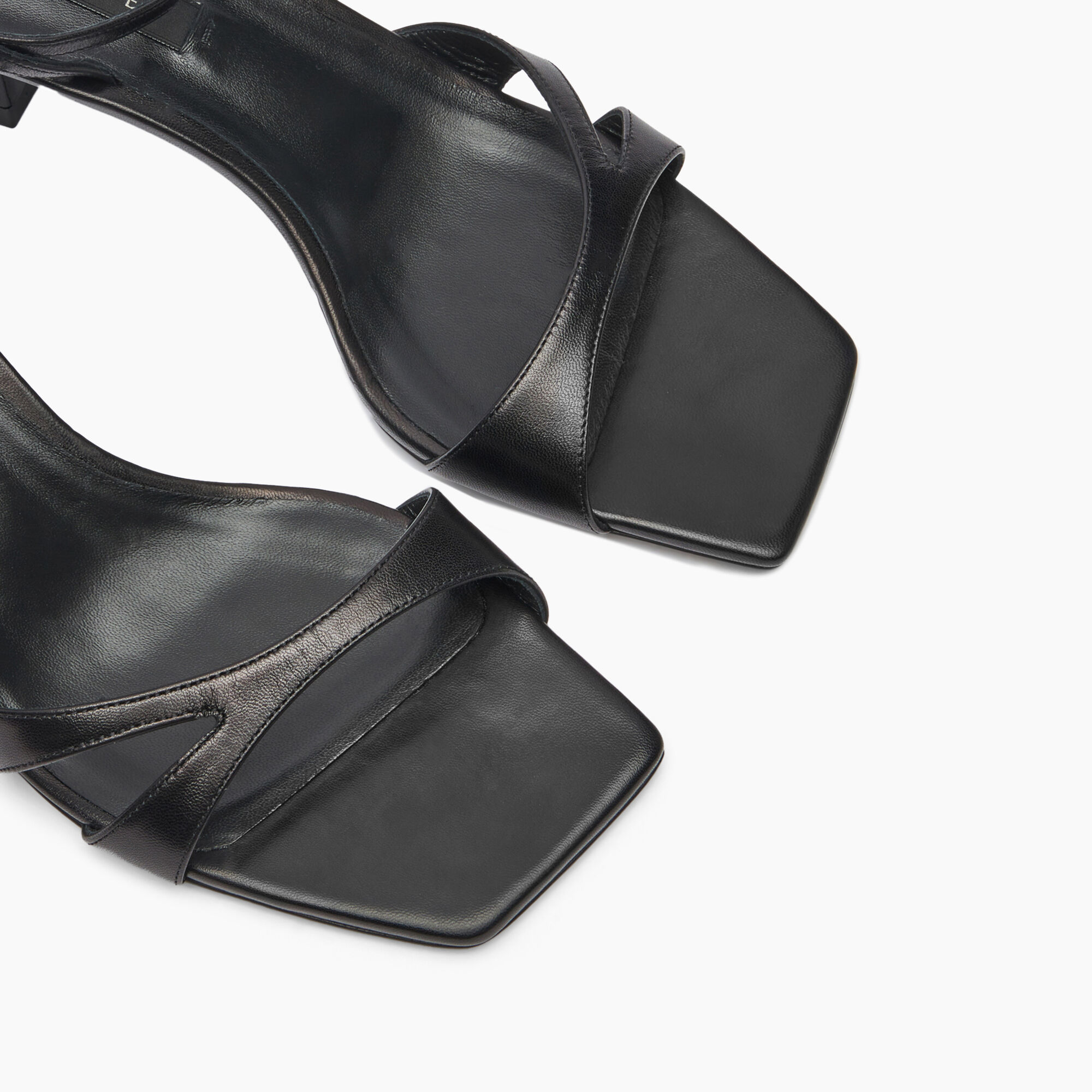 Geraldine Leather Kitten Sandals