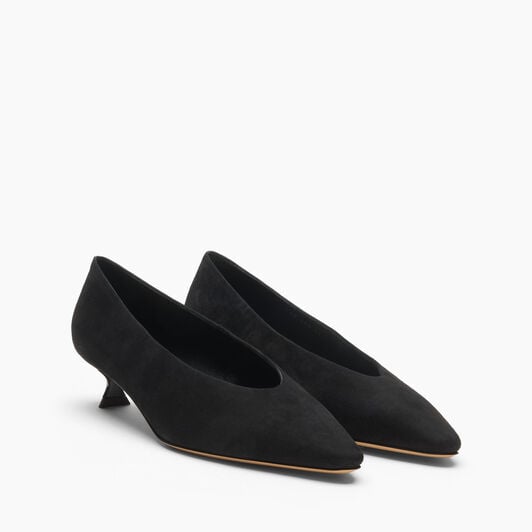 Casadei Giselle Suede Pump Black 1F063C030TCAMOS Casadei Giselle Suede Pump Black 1F063C030TCAMOS
