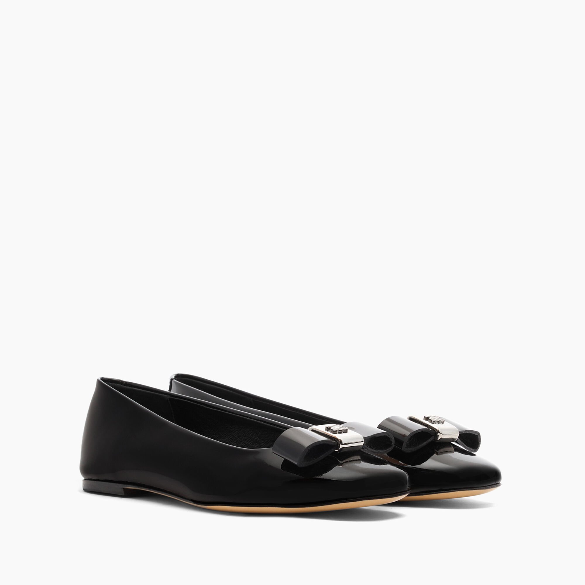 Casadei Patent Leather Ballet Flats Black 1A274Y0101C2623
