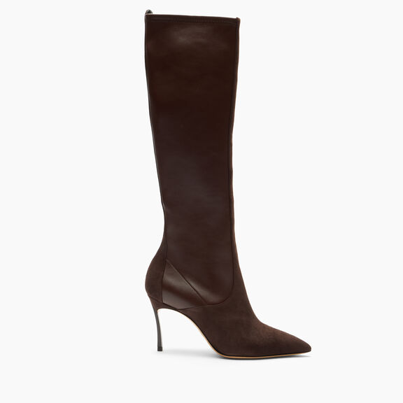 Casadei Blade Sueade Debby Boot Carob + Saddle 1S413C080TT0522 Casadei Blade Sueade Debby Boot Carob + Saddle 1S413C080TT0522