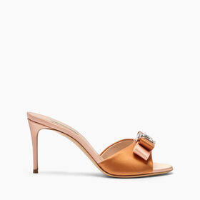 Casadei Julia You Satin Mules Topazio and Light Peach 1M420J0801C2654