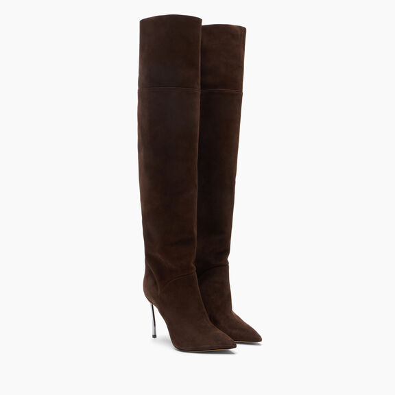 Casadei بوت بليد كورساريو فوق الركبة Cacao 1T076A100MC1832