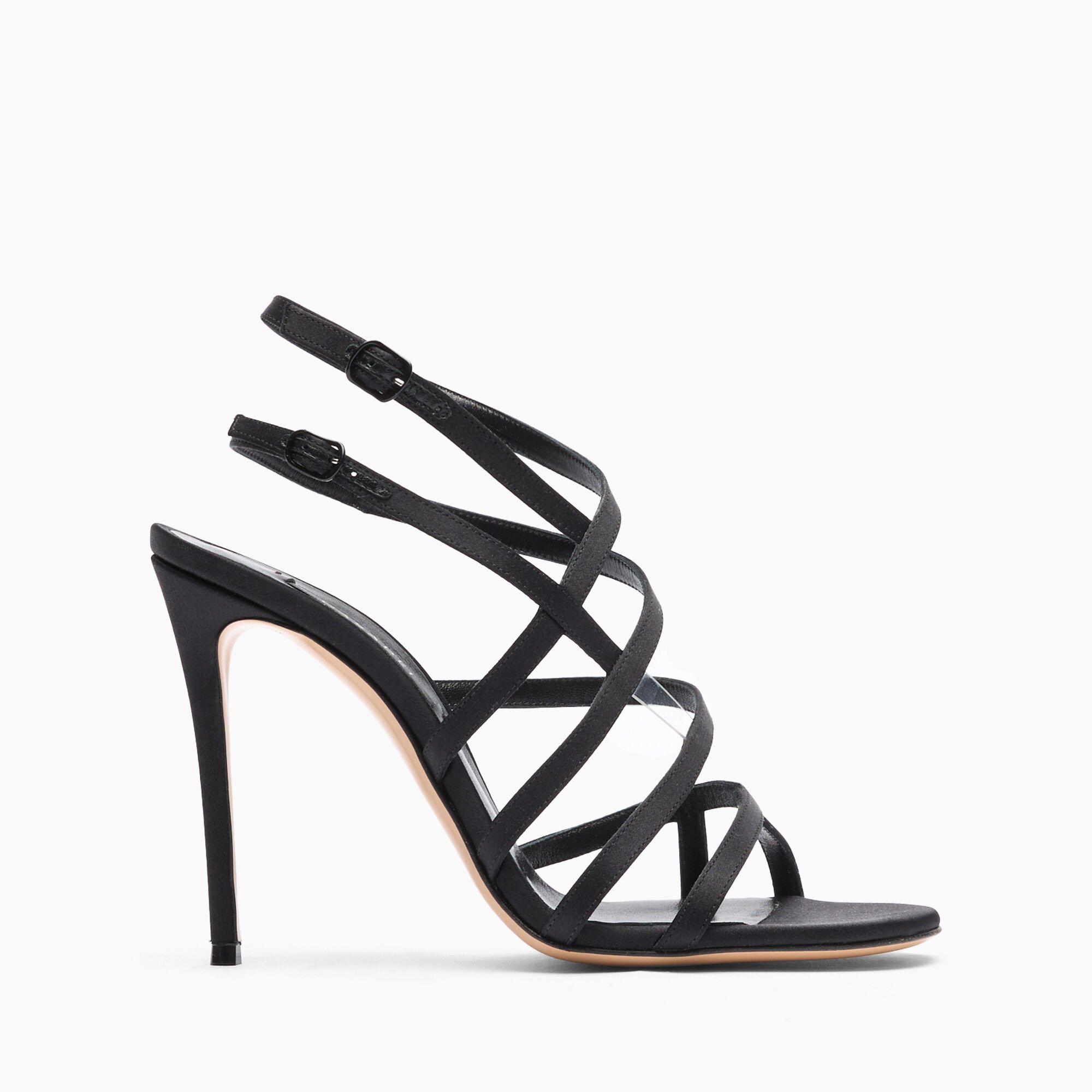 Casadei Julia Satin Cage  Sandals Black 1L305J1001T0506