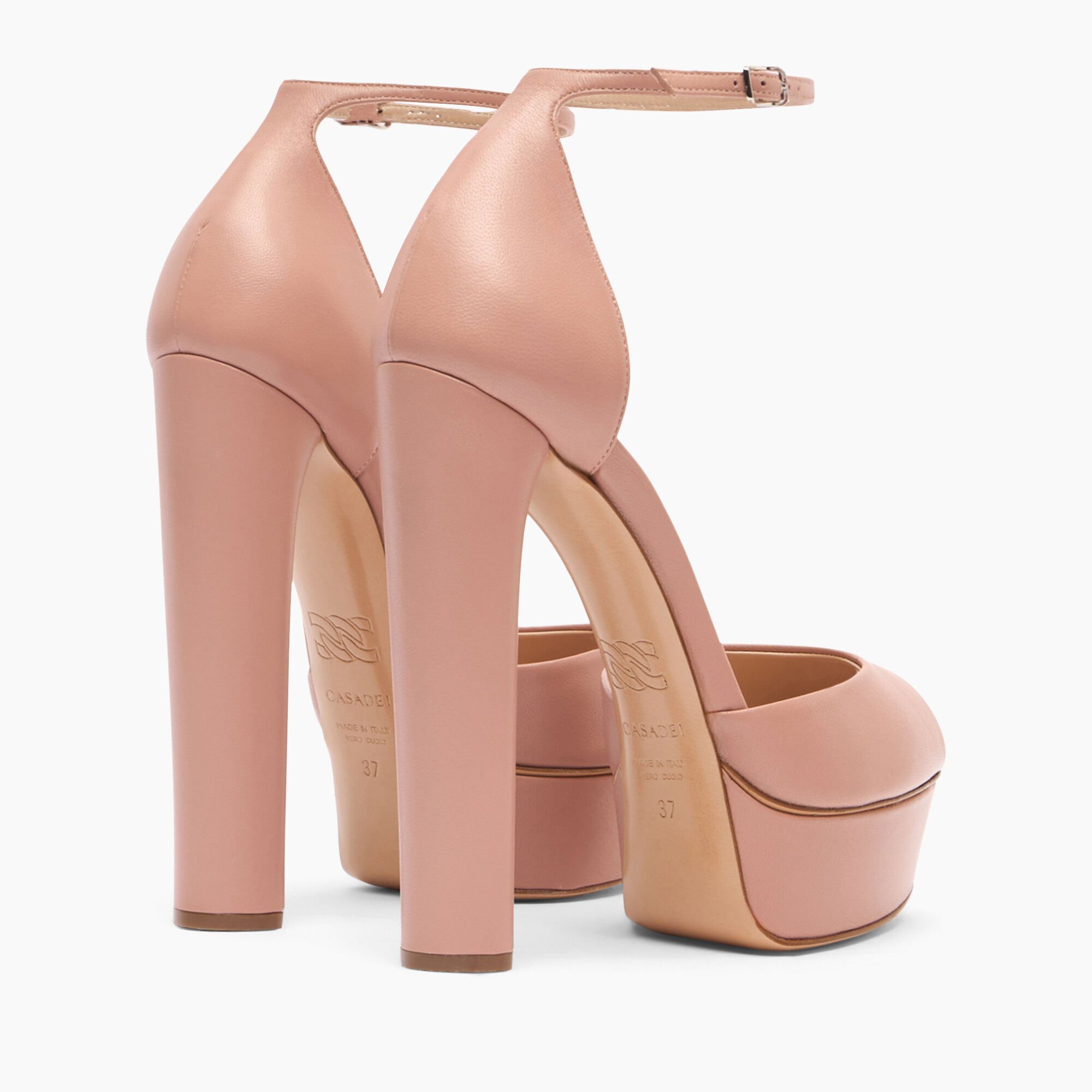 Casadei Flora Leather Platform Sandals Rosé 1L287Y1401MINOR