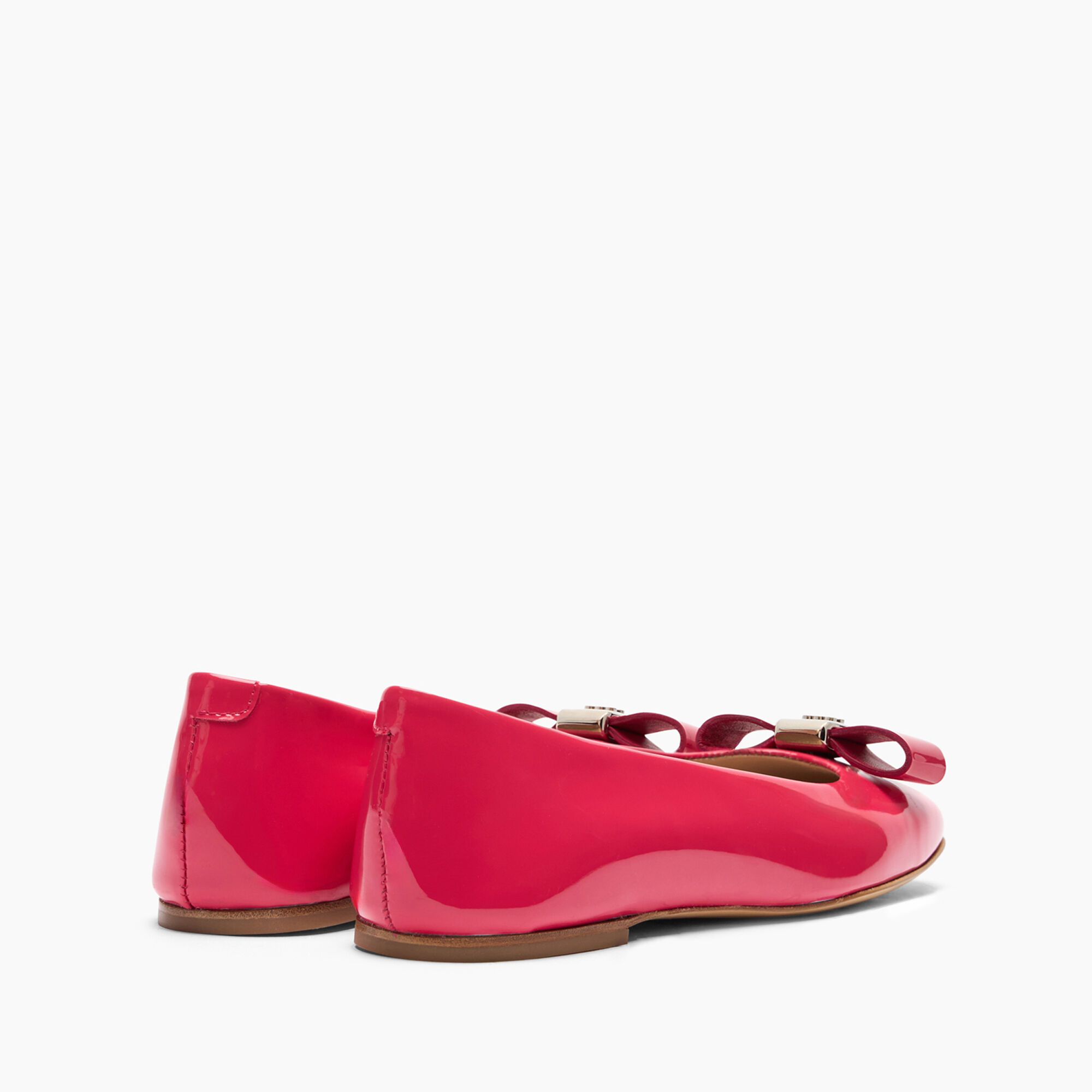 Casadei Patent Leather Ballet Flats Coral 1A274Y0101C2623