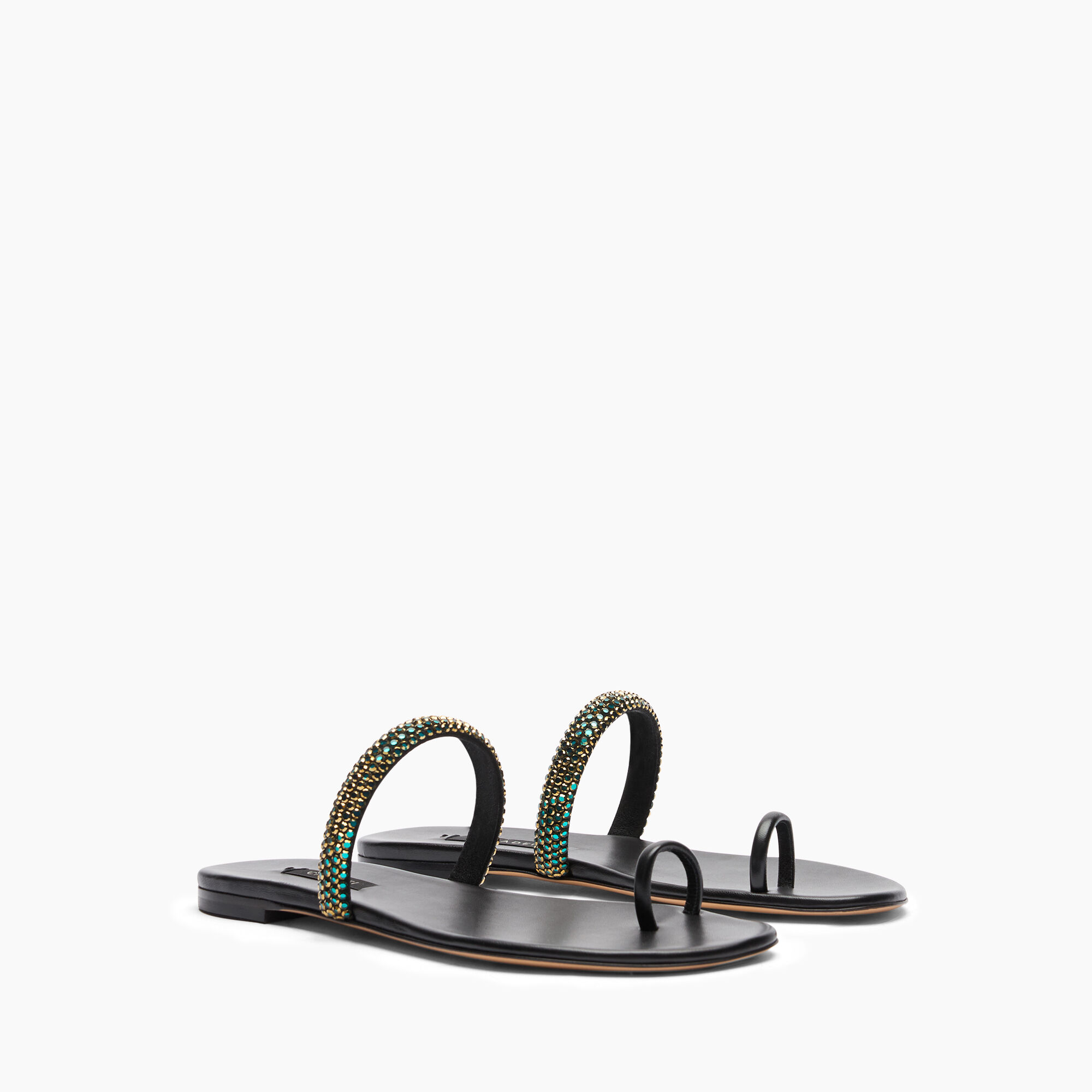 Casadei Flat Olympo Sandals Black 1N230J0101C2660