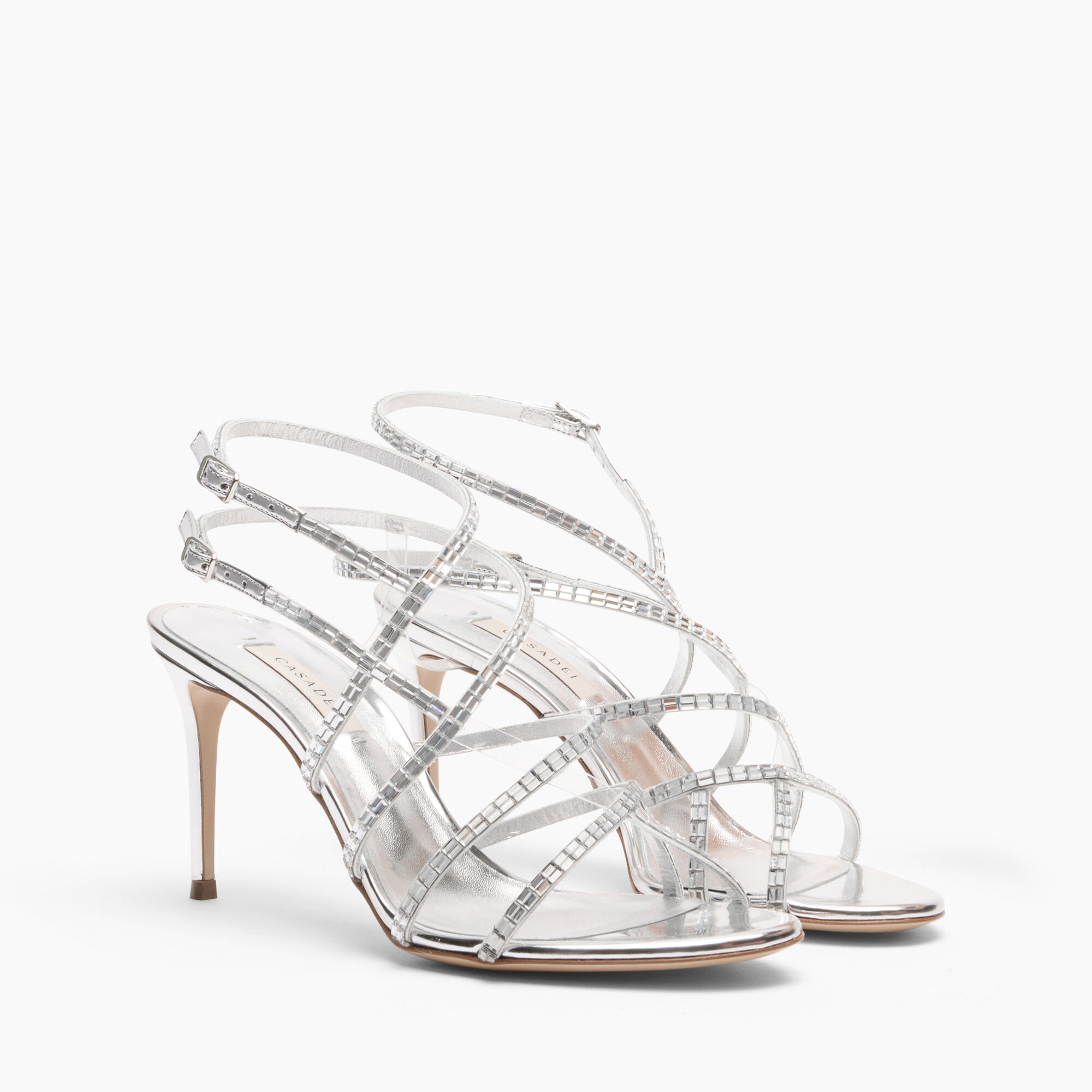 Casadei Starsway Cage Julia Sandals Silver 1L400A0801T0535