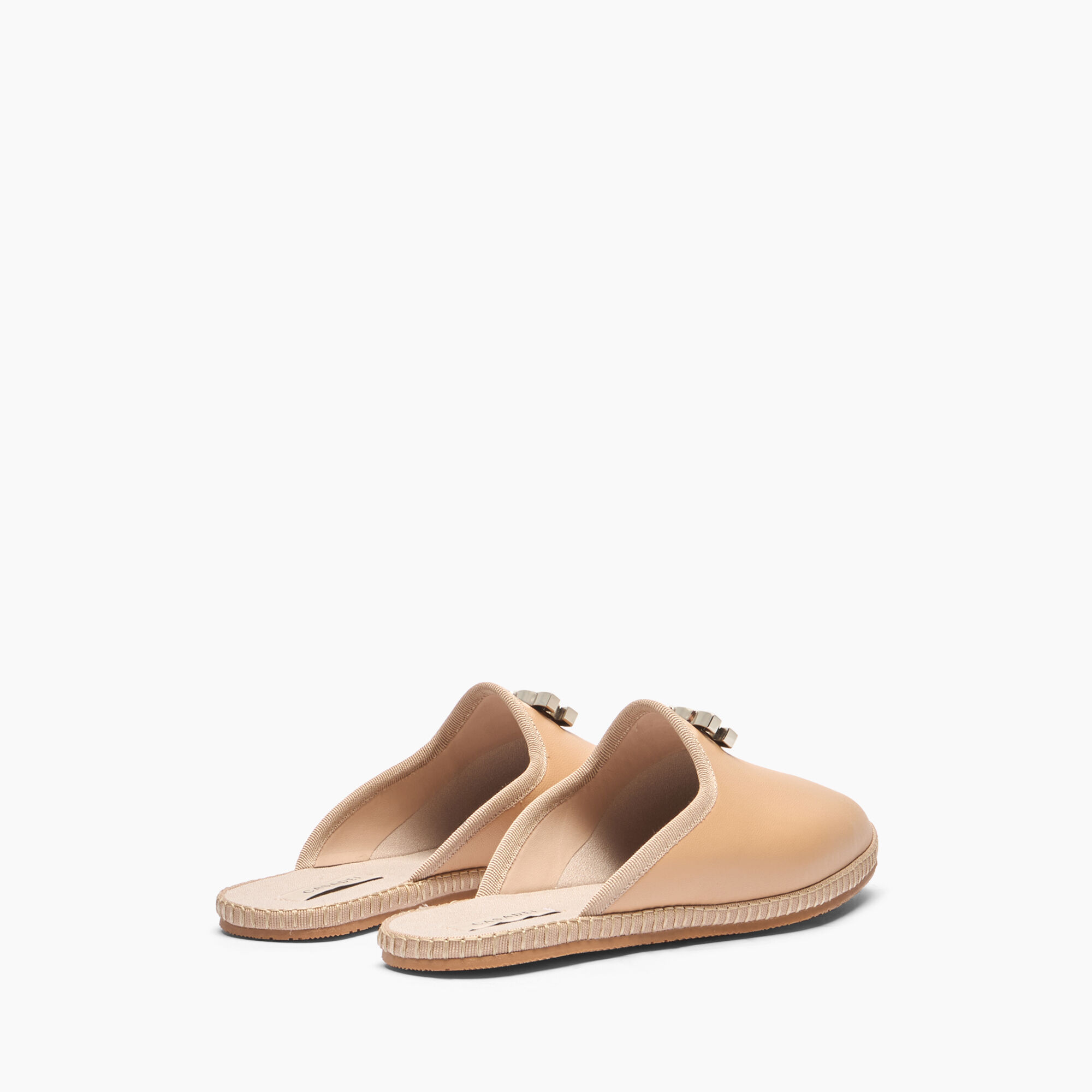 Casadei Capalbio Leather Slippers Natur 1D280J0101C2674