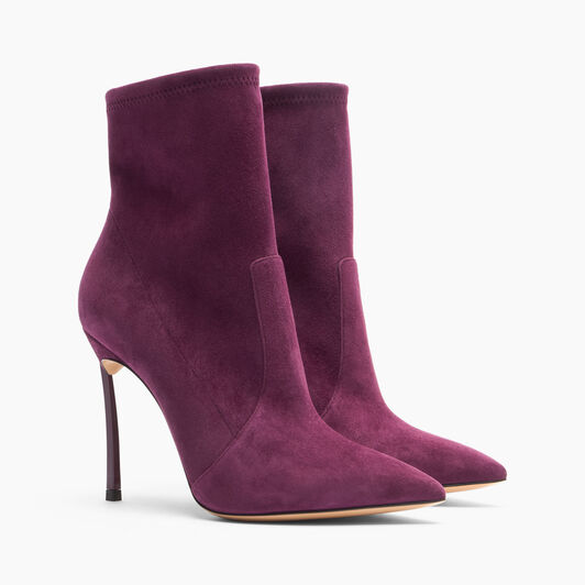 Casadei Blade Suede Ankle Boots Amarena 1R672H100TT0005 Casadei Blade Suede Ankle Boots Amarena 1R672H100TT0005