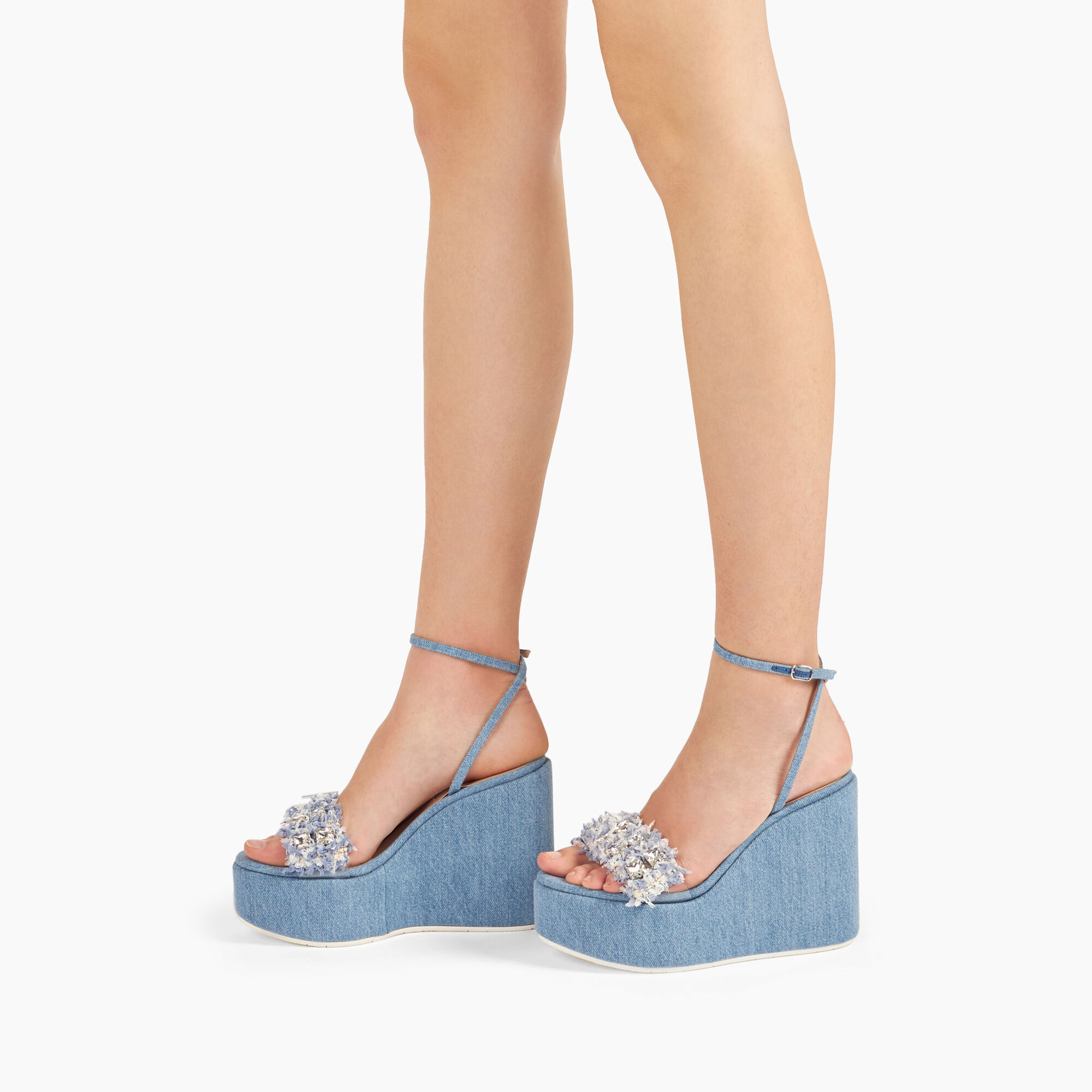 Elsa Denim Wedges in Jeans for Women Casadei