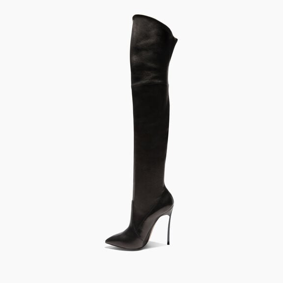 Casadei بوت بليد الجلدي فوق الركبة أسود 1T000D125TT0238 Casadei بوت بليد الجلدي فوق الركبة أسود 1T000D125TT0238