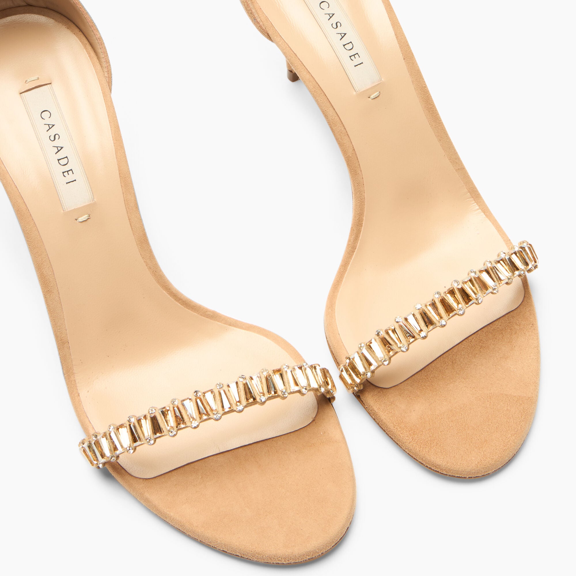 Julia Heaven Sandal in Beige+Gold+Mou for Women | Casadei®