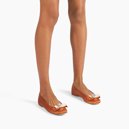 Casadei Satin Ballet Flats Topazio and Light Peach 1A284J0101C2654