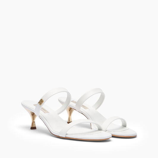 Casadei Chic Julia Kitten Mule White 1M550B0501C3024