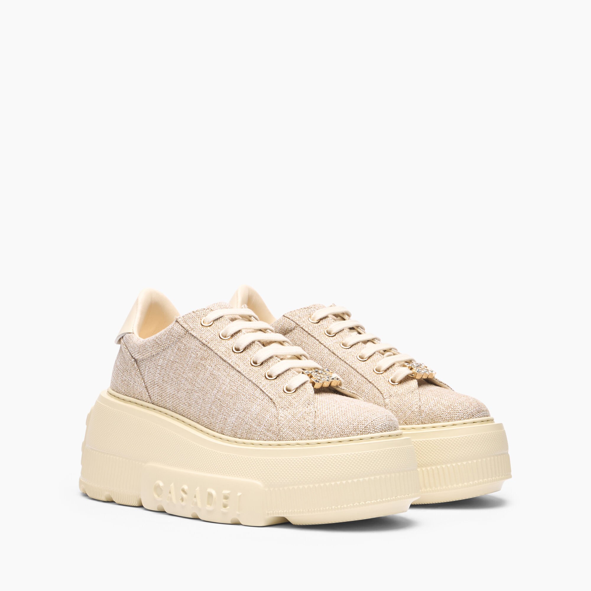 Casadei Nexus Jutalux Sneakers Gold and Milk 2X041J0701C2671