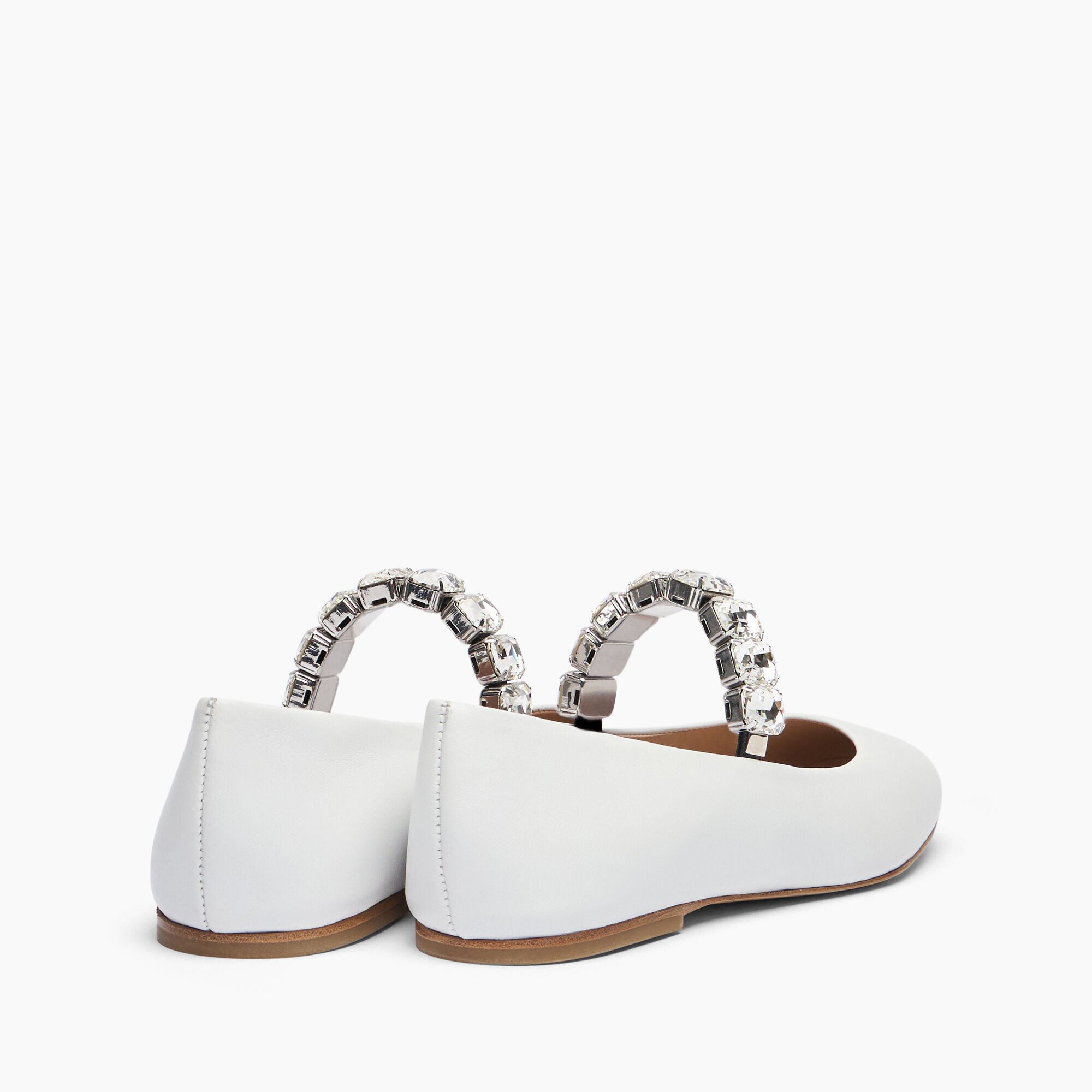 Casadei Crystal Ballet Flats White 1A283J0101C2675