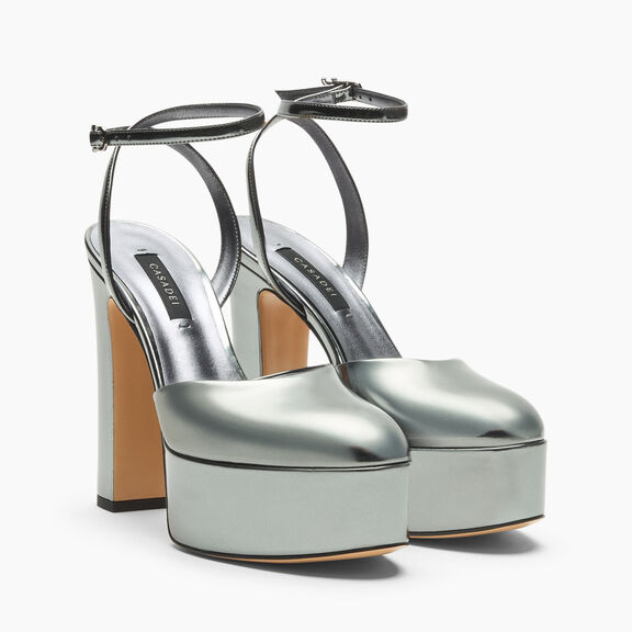 Casadei Patty Platform Interstellar Sandal Gun Metal 1G688C1301INTER Casadei Patty Platform Interstellar Sandal Gun Metal 1G688C1301INTER
