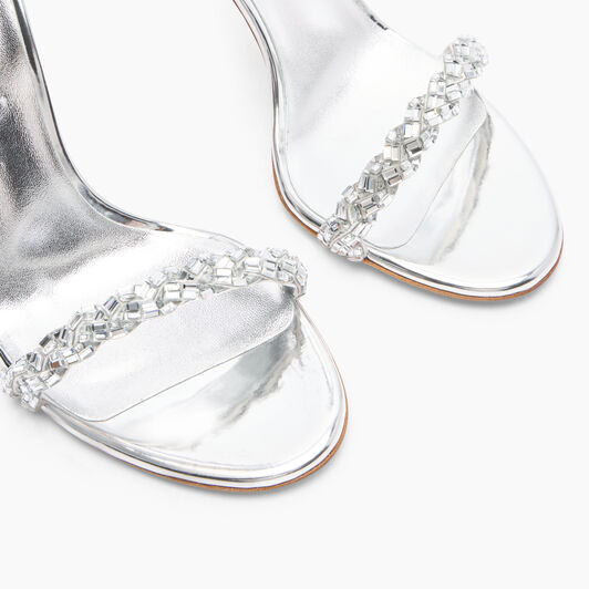 Casadei Starsway Blade Sandals Crystal and silver 1L396A100MT0529 Casadei Starsway Blade Sandals Crystal and silver 1L396A100MT0529