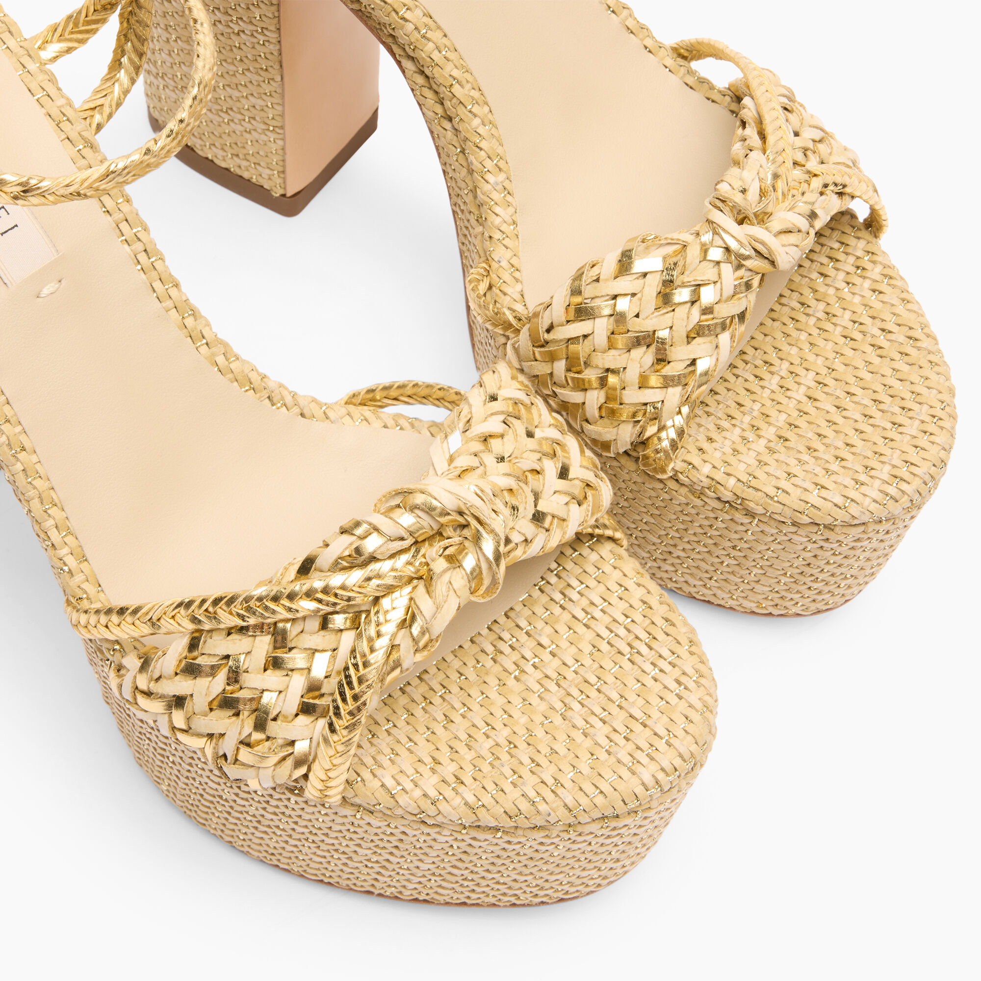 Casadei Marbella Lux  Wedge Isa Bambu and gold 1L343J1201C2730