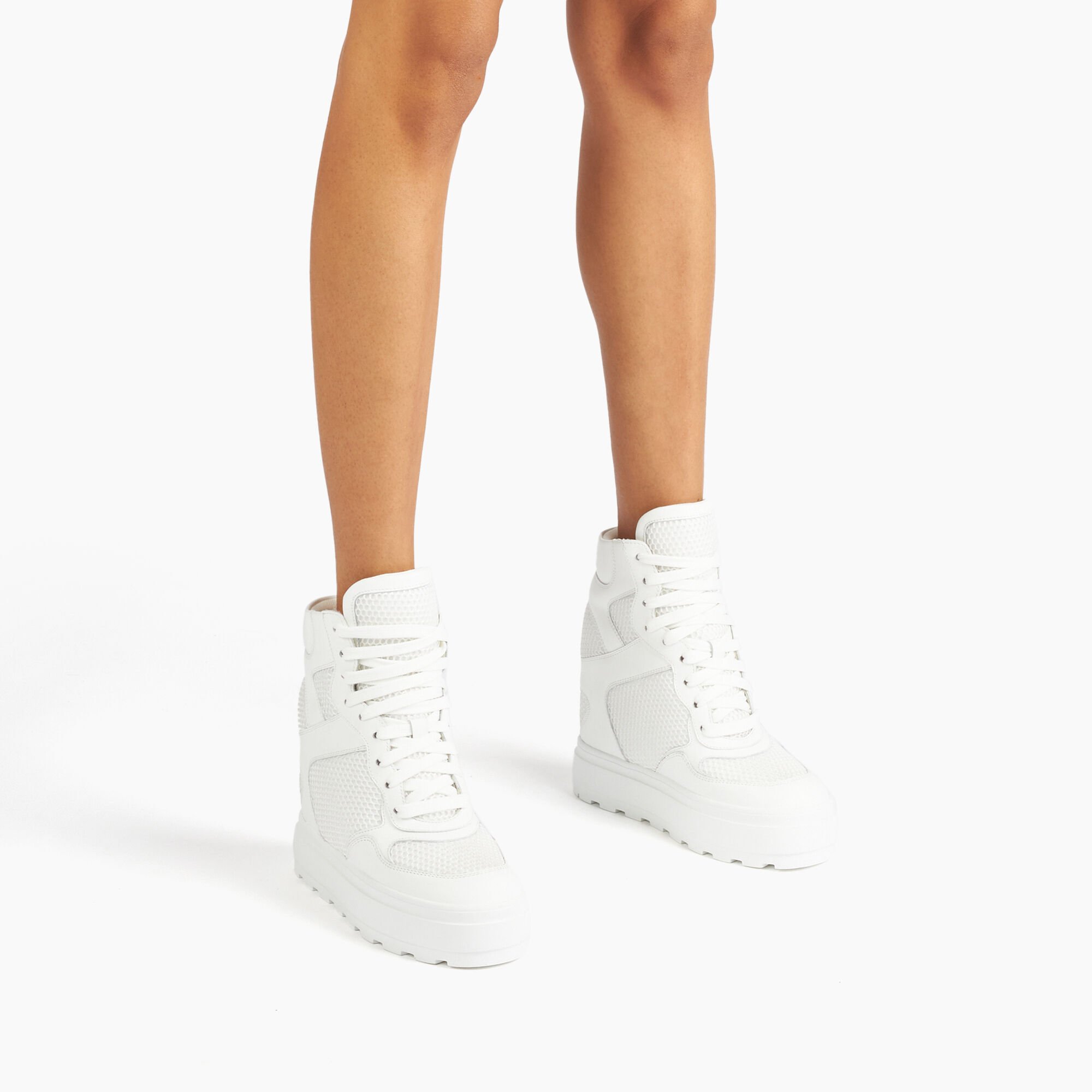 Casadei High top Net & Leather Sneakers White 2X053J0801T0512